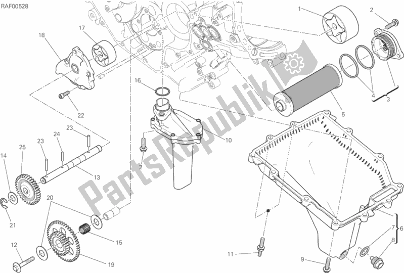 Todas as partes de 009 - Filtros E Bomba De óleo do Ducati Superbike 1299 ABS 2016